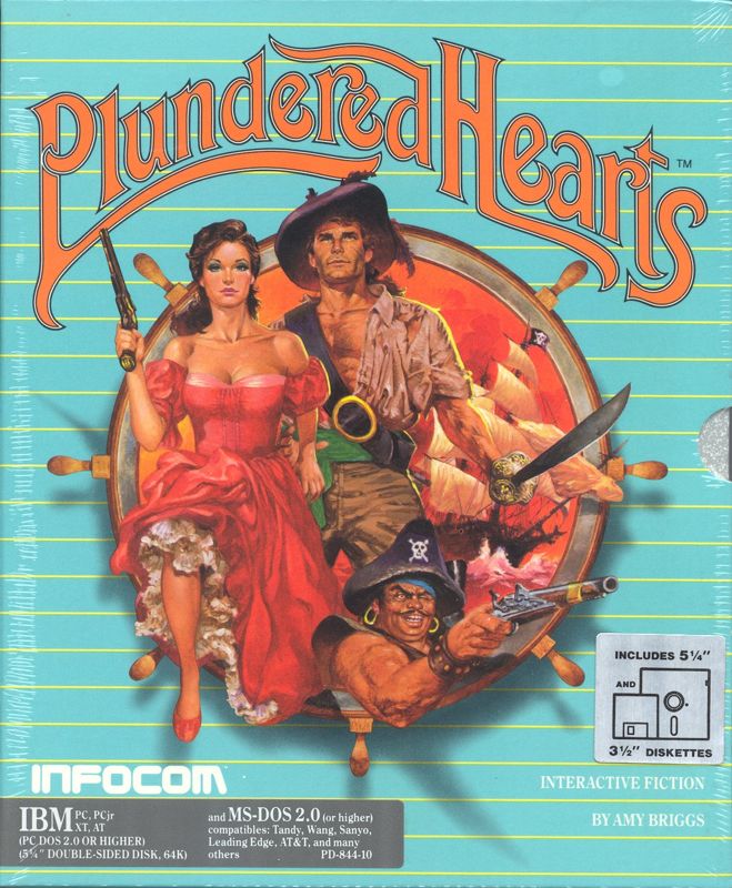 Plundered Hearts box art for Commodore 64